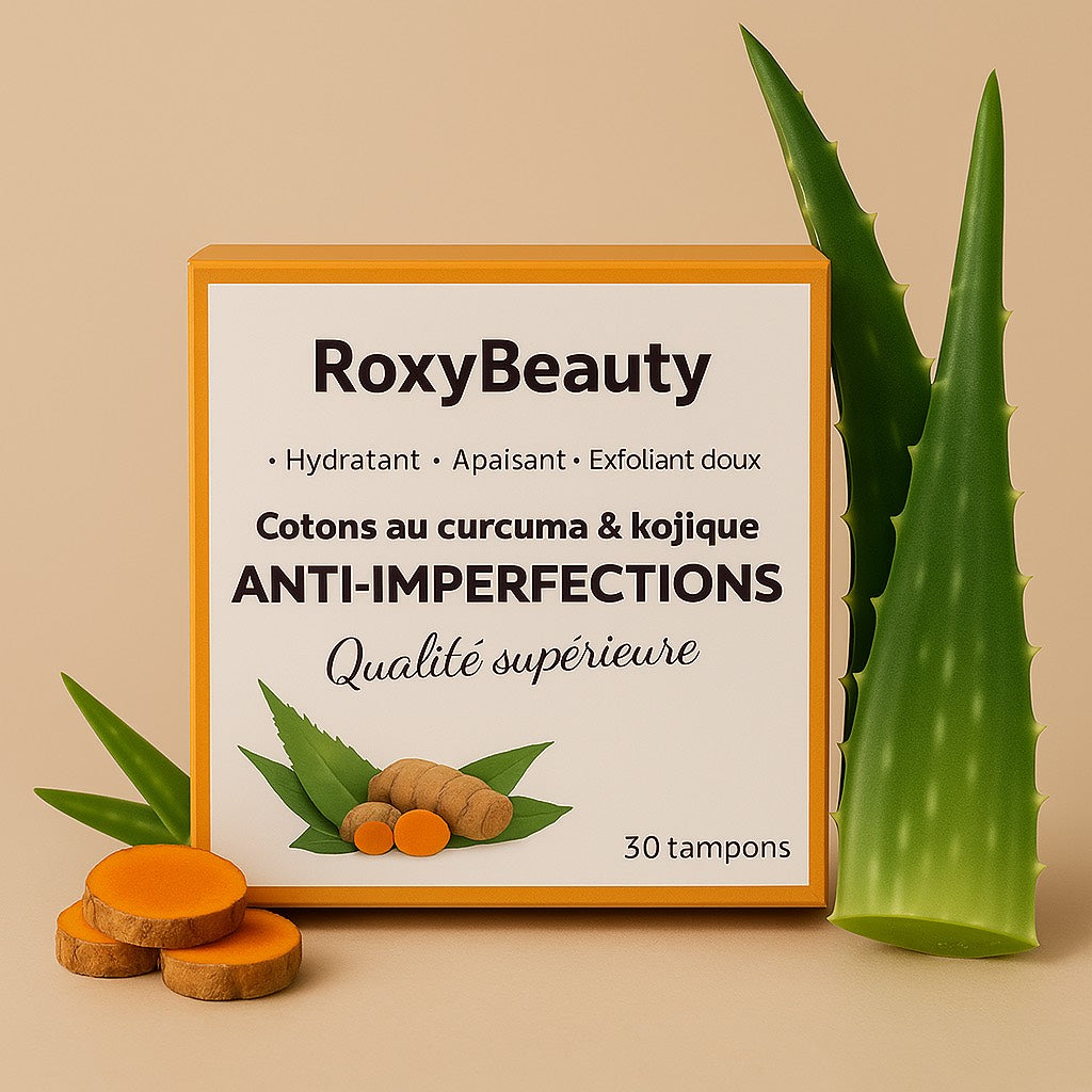 🌿Cotons au Curcuma & Acide Kojique - ROXYBEAUTY