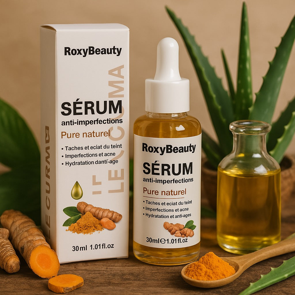 🌿 RoxyBeauty – Sérum Anti-Imperfections au Curcuma