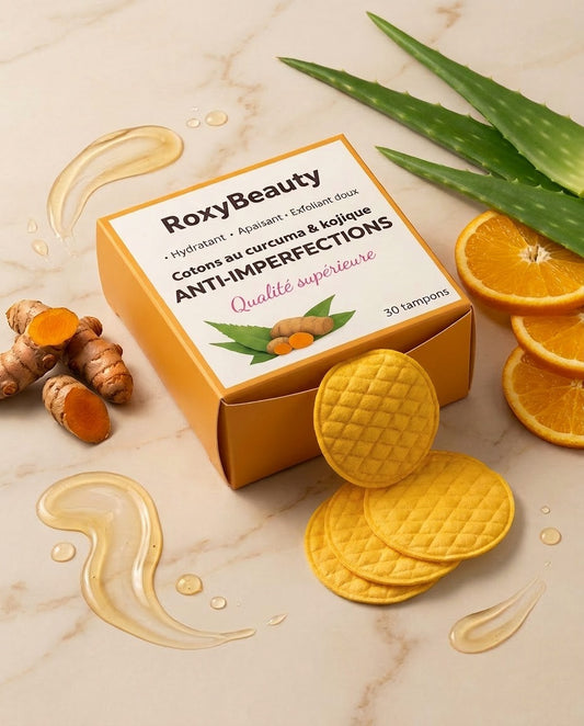 🌿Cotons au Curcuma & Acide Kojique - ROXYBEAUTY